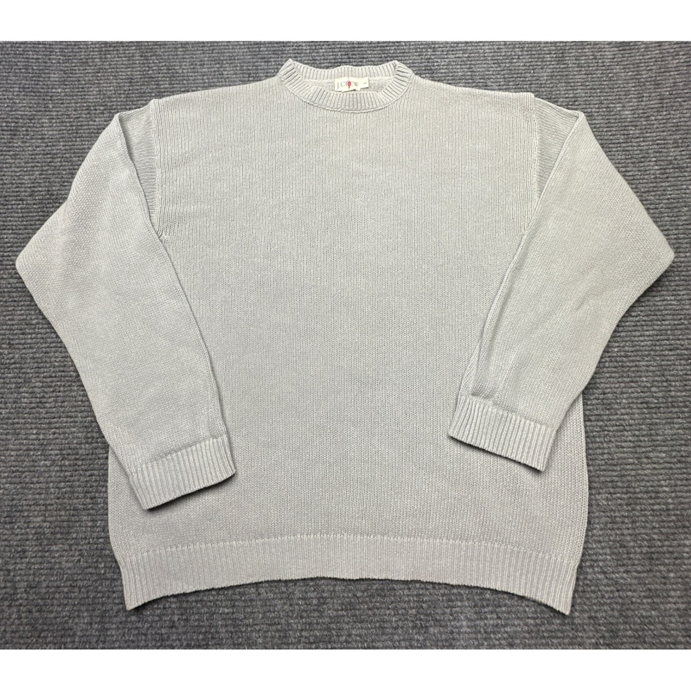 J.Crew Sweater Men‎ L Gray Lambswool Crewneck Made in Italy